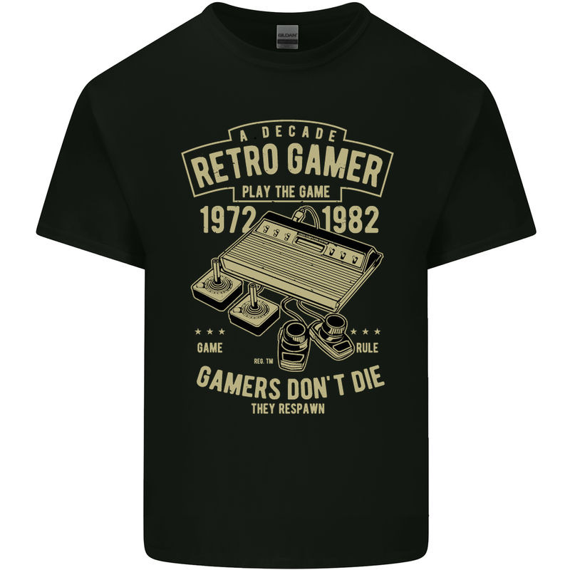 Retro Gamer Funny Gaming Kids T-Shirt Childrens Black
