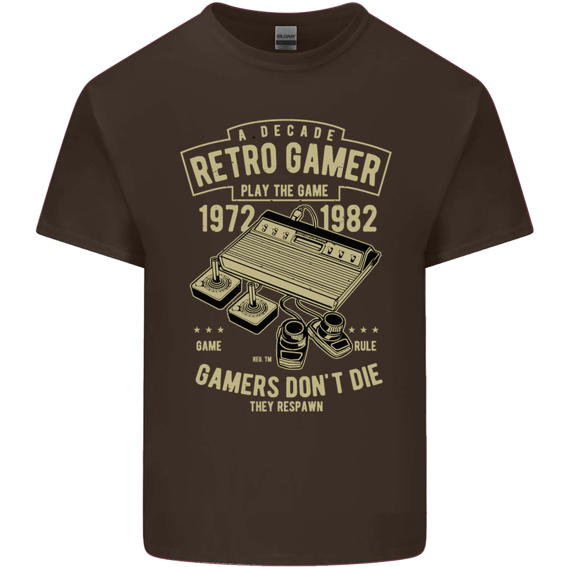 Retro Gamer Funny Gaming Kids T-Shirt Childrens Chocolate