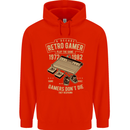 Retro Gamer Funny Gaming Mens 80% Cotton Hoodie Bright Red