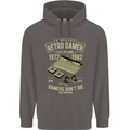 Retro Gamer Funny Gaming Mens 80% Cotton Hoodie Charcoal