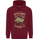 Retro Gamer Funny Gaming Mens 80% Cotton Hoodie Maroon