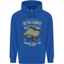 Retro Gamer Funny Gaming Mens 80% Cotton Hoodie Royal Blue