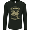 Retro Gamer Funny Gaming Mens Long Sleeve T-Shirt Black