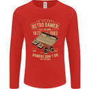 Retro Gamer Funny Gaming Mens Long Sleeve T-Shirt Red