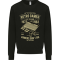 Retro Gamer Funny Gaming Mens Sweatshirt Jumper Black