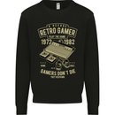 Retro Gamer Funny Gaming Mens Sweatshirt Jumper Black