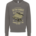 Retro Gamer Funny Gaming Mens Sweatshirt Jumper Charcoal