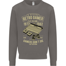 Retro Gamer Funny Gaming Mens Sweatshirt Jumper Charcoal