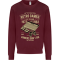 Retro Gamer Funny Gaming Mens Sweatshirt Jumper Maroon