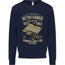 Retro Gamer Funny Gaming Mens Sweatshirt Jumper Navy Blue
