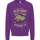 Retro Gamer Funny Gaming Mens Sweatshirt Jumper Purple