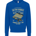 Retro Gamer Funny Gaming Mens Sweatshirt Jumper Royal Blue