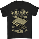 Retro Gamer Funny Gaming Mens T-Shirt Cotton Gildan Black