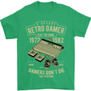 Retro Gamer Funny Gaming Mens T-Shirt Cotton Gildan Irish Green