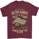 Retro Gamer Funny Gaming Mens T-Shirt Cotton Gildan Maroon