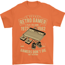Retro Gamer Funny Gaming Mens T-Shirt Cotton Gildan Orange