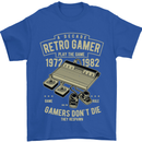 Retro Gamer Funny Gaming Mens T-Shirt Cotton Gildan Royal Blue