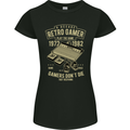 Retro Gamer Funny Gaming Womens Petite Cut T-Shirt Black