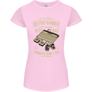 Retro Gamer Funny Gaming Womens Petite Cut T-Shirt Light Pink
