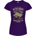 Retro Gamer Funny Gaming Womens Petite Cut T-Shirt Purple