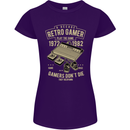 Retro Gamer Funny Gaming Womens Petite Cut T-Shirt Purple