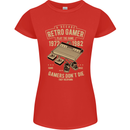 Retro Gamer Funny Gaming Womens Petite Cut T-Shirt Red