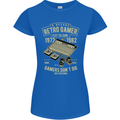 Retro Gamer Funny Gaming Womens Petite Cut T-Shirt Royal Blue