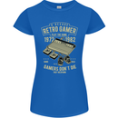 Retro Gamer Funny Gaming Womens Petite Cut T-Shirt Royal Blue