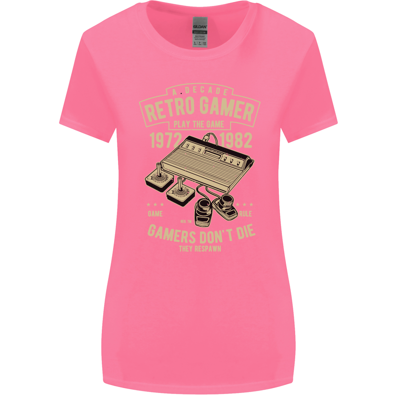 Retro Gamer Funny Gaming Womens Wider Cut T-Shirt Azalea