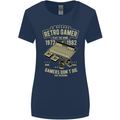 Retro Gamer Funny Gaming Womens Wider Cut T-Shirt Navy Blue