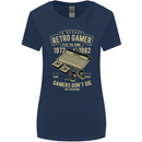 Retro Gamer Funny Gaming Womens Wider Cut T-Shirt Navy Blue