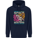 Retro Space Video Game Arcade Alien Childrens Kids Hoodie Navy Blue