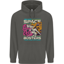 Retro Space Video Game Arcade Alien Childrens Kids Hoodie Storm Grey