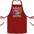 Retro Space Video Game Arcade Alien Cotton Apron 100% Organic Maroon