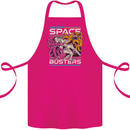 Retro Space Video Game Arcade Alien Cotton Apron 100% Organic Pink
