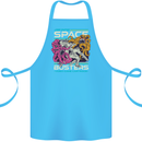 Retro Space Video Game Arcade Alien Cotton Apron 100% Organic Turquoise
