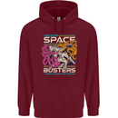 Retro Space Video Game Arcade Alien Mens 80% Cotton Hoodie Maroon