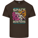Retro Space Video Game Arcade Alien Mens Cotton T-Shirt Tee Top Dark Chocolate