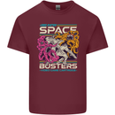 Retro Space Video Game Arcade Alien Mens Cotton T-Shirt Tee Top Maroon