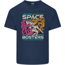 Retro Space Video Game Arcade Alien Mens Cotton T-Shirt Tee Top Navy Blue