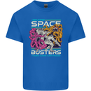 Retro Space Video Game Arcade Alien Mens Cotton T-Shirt Tee Top Royal Blue