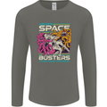 Retro Space Video Game Arcade Alien Mens Long Sleeve T-Shirt Charcoal