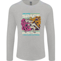 Retro Space Video Game Arcade Alien Mens Long Sleeve T-Shirt Sports Grey