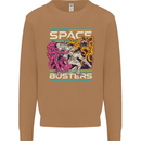 Retro Space Video Game Arcade Alien Mens Sweatshirt Jumper Caramel Latte