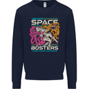Retro Space Video Game Arcade Alien Mens Sweatshirt Jumper Navy Blue
