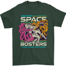 Retro Space Video Game Arcade Alien Mens T-Shirt 100% Cotton Forest Green