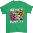 Retro Space Video Game Arcade Alien Mens T-Shirt 100% Cotton Irish Green