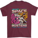 Retro Space Video Game Arcade Alien Mens T-Shirt 100% Cotton Maroon