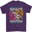 Retro Space Video Game Arcade Alien Mens T-Shirt 100% Cotton Purple