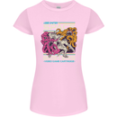 Retro Space Video Game Arcade Alien Womens Petite Cut T-Shirt Light Pink